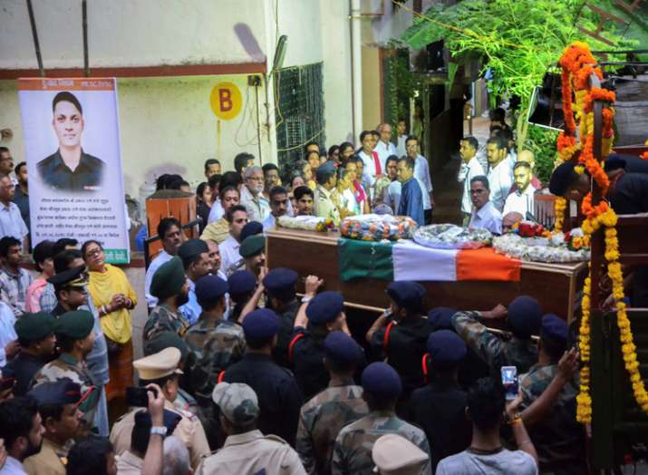 The mortal remains of Major Kaustubh Prakashkumar Rane,... The mortal remains of Major Kaustubh Prakashkumar Rane,...- Khabar IndiaTV