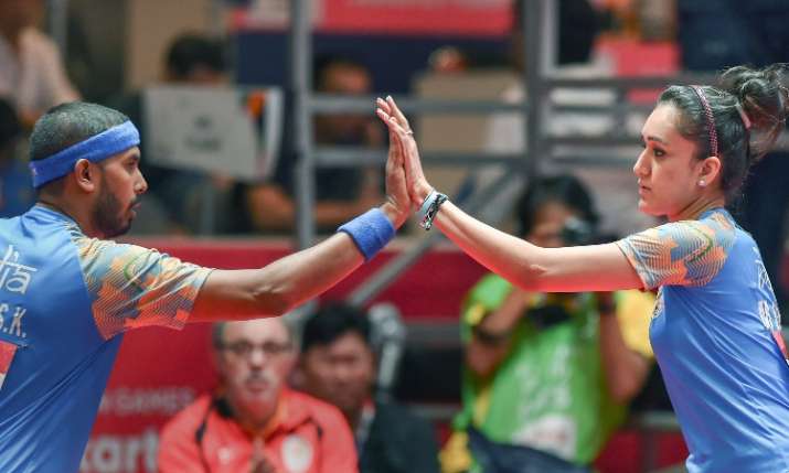 अचंता शरत कमल और युवा स्टार मनिका बत्रा अचंता शरत कमल और युवा स्टार मनिका बत्रा - India TV