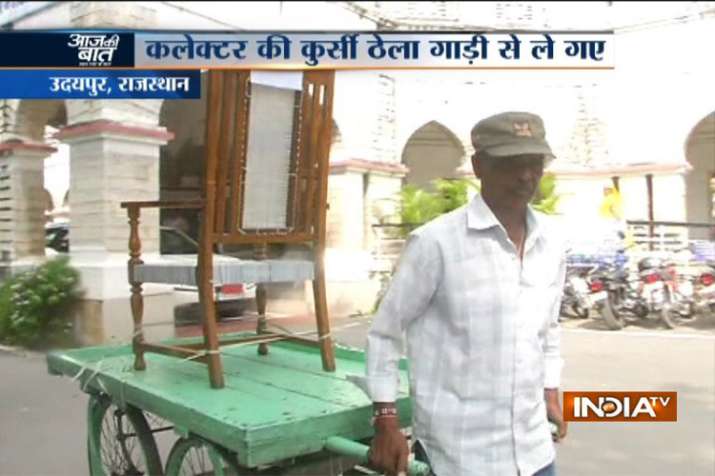 Udaipur collectors chair seize Udaipur collectors chair seize- India TV