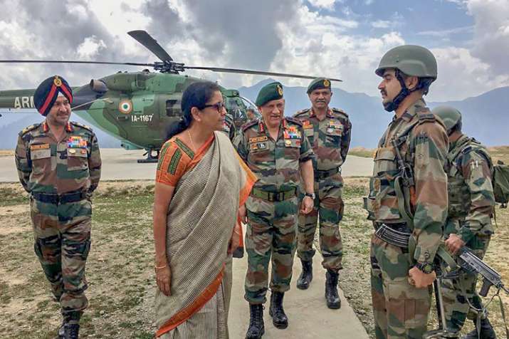 Defence Minister Nirmala Sitharaman with Army Chief Gen.... Defence Minister Nirmala Sitharaman with Army Chief Gen....- India TV