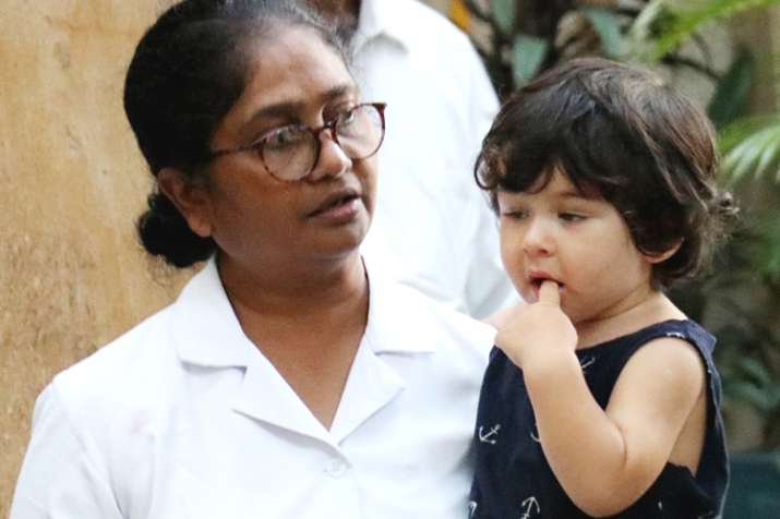 Taimur Ali Khan with his Nanny Taimur Ali Khan with his Nanny- India TV
