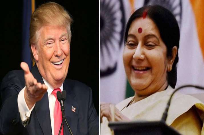 donald trump and sushma swaraj donald trump and sushma swaraj- India TV