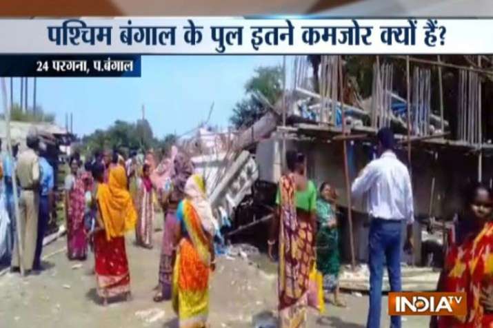 Under-construction bridge collapses in South 24 Parganas of West Bengal Under-construction bridge collapses in South 24 Parganas of West Bengal- India TV