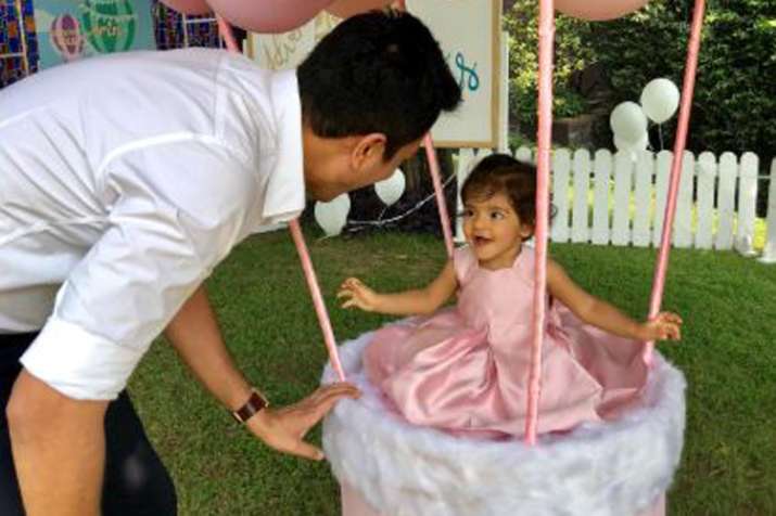 Asin husband Rahul Sharma and her daughter Asin husband Rahul Sharma and her daughter- India TV