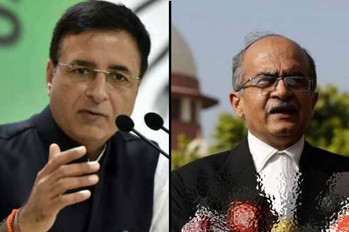 Randeep Surjewala and Prashant Bhushan Randeep Surjewala and Prashant Bhushan- India TV