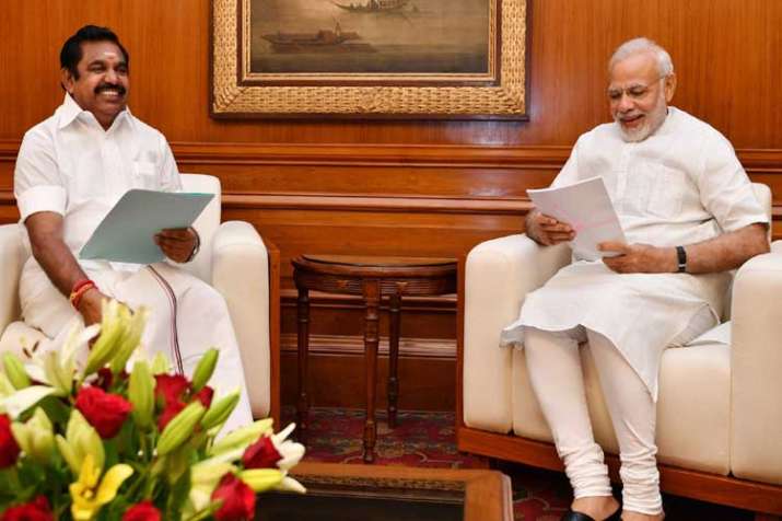 tamil nadu cm k palaniswami and pm modi tamil nadu cm k palaniswami and pm modi- India TV