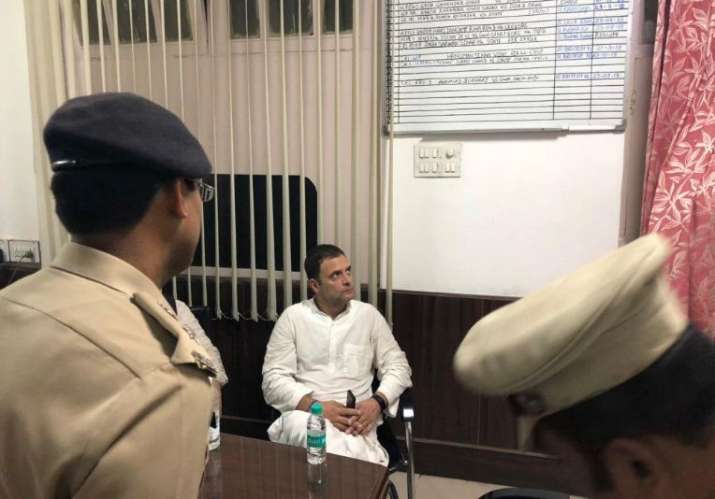 Rahul Gandhi at Police Station Rahul Gandhi at Police Station- India TV