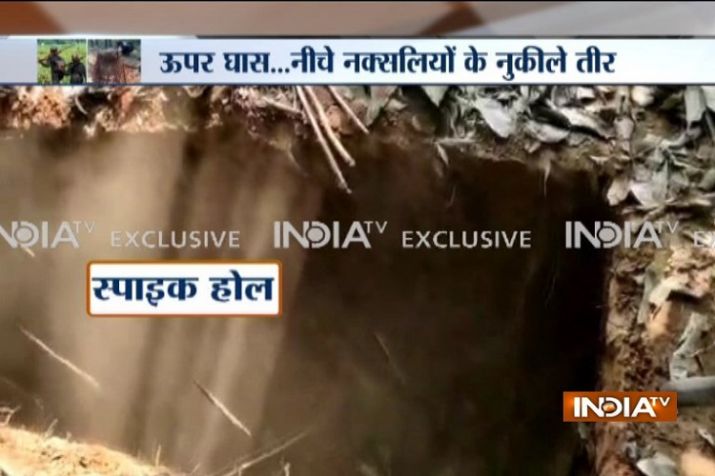 Exclusive: Maoists dig up spike hole traps in poll-bound Chhattisgarh to subvert election process Exclusive: Maoists dig up spike hole traps in poll-bound Chhattisgarh to subvert election process- India TV