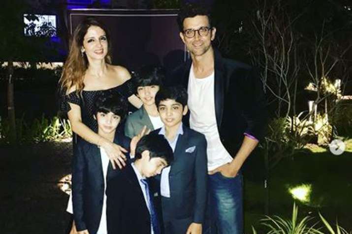 Hrithik Roshan and Sussanne Khan with kids Hrithik Roshan and Sussanne Khan with kids- India TV