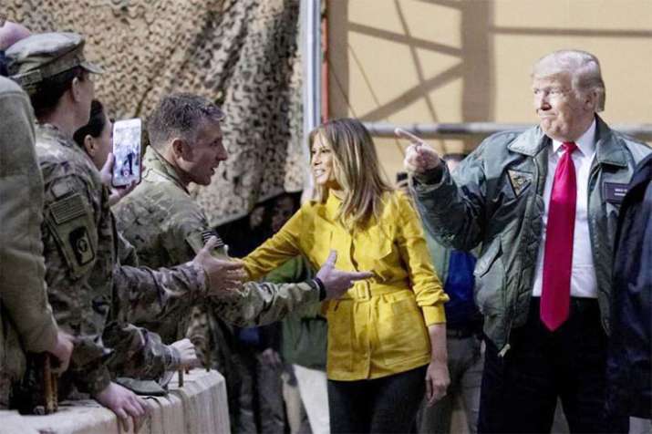 Donald Trump makes his first visit to US troops in Iraq | AP Photo Donald Trump makes his first visit to US troops in Iraq | AP Photo- India TV