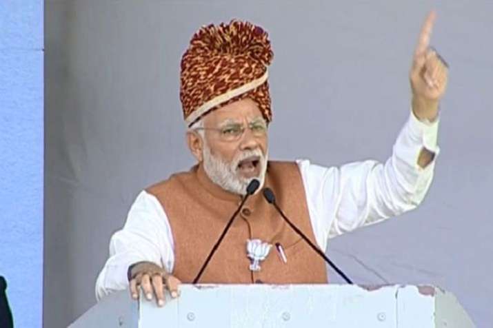 Narendra Modi addressing a rally in Jodhpur Narendra Modi addressing a rally in Jodhpur- India TV