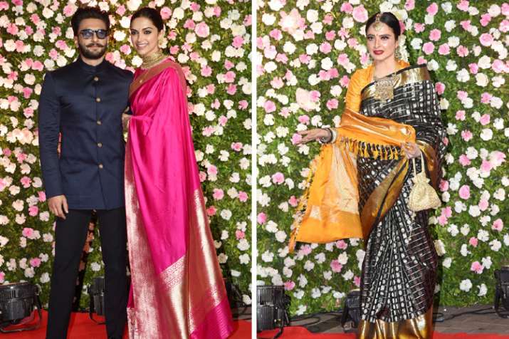 Deepika and Rekha in Kapila sharma and Ginni Wedding Reception Deepika and Rekha in Kapila sharma and Ginni Wedding Reception- India TV