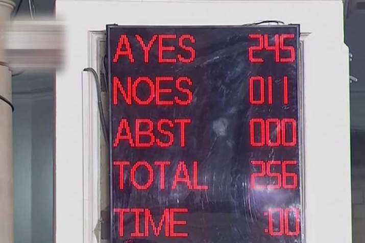 Vote counts displayed on an LED screen after the Triple... Vote counts displayed on an LED screen after the Triple...- India TV