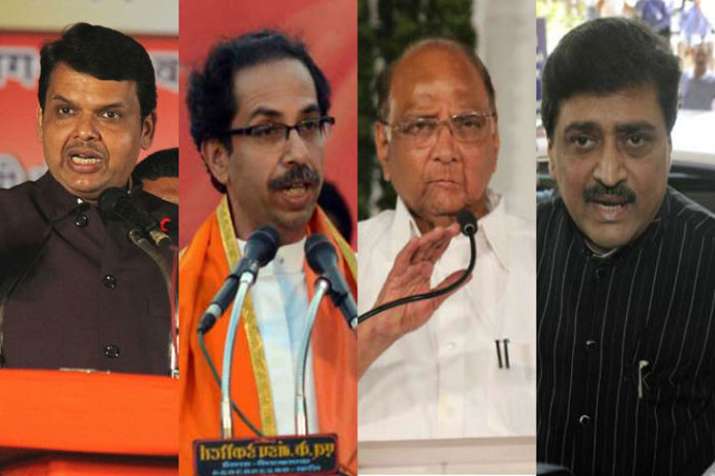 Vote Share of BJP, Congress, Shivsena and NCP during 2014 Lok Sabha Elections Vote Share of BJP, Congress, Shivsena and NCP during 2014 Lok Sabha Elections- India TV