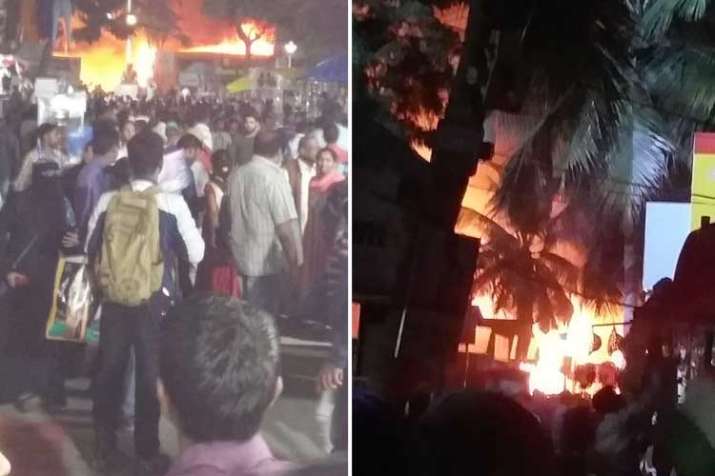 A fire has broken out in a stall at the All India... A fire has broken out in a stall at the All India...- India TV