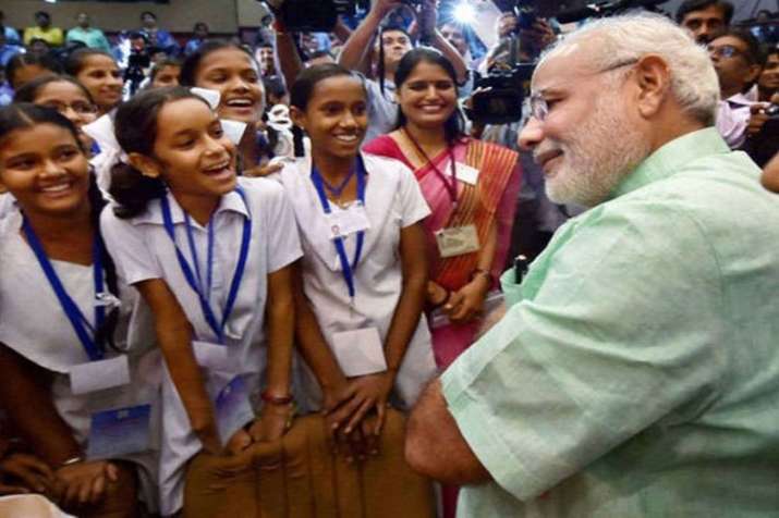 PM Narendra Modi with students | PTI File PM Narendra Modi with students | PTI File- India TV