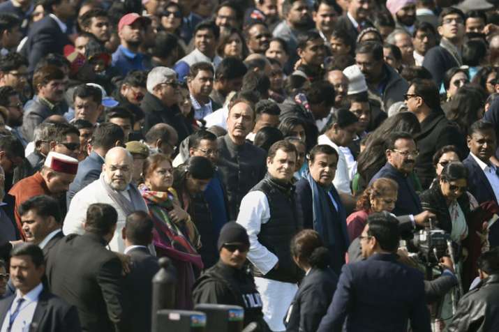 Rahul Gandhi gets front row seat at 70th Republic Day Rahul Gandhi gets front row seat at 70th Republic Day- India TV