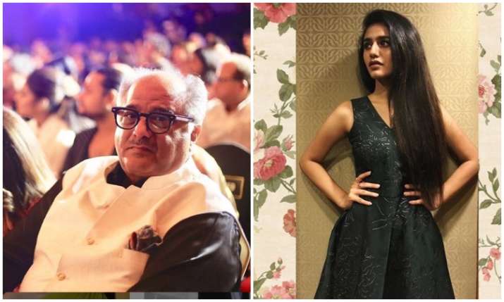 Boney kapoor and priya prakash varrier Boney kapoor and priya prakash varrier- India TV