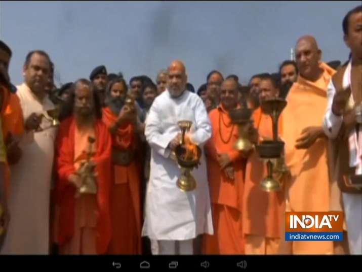 Amit Shah at Kumbh Amit Shah at Kumbh- India TV