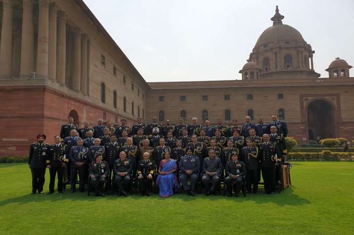 Defence minister Nirmala Sitharaman with the Defence... Defence minister Nirmala Sitharaman with the Defence...- India TV