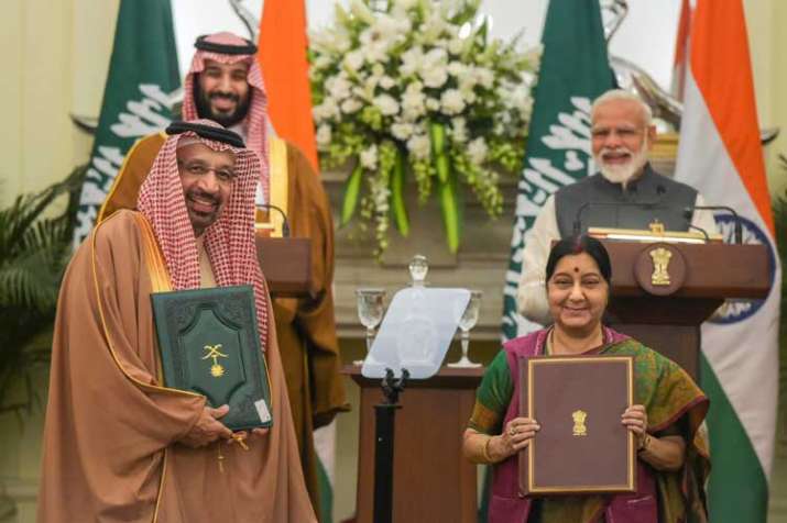 Prime Minister Narendra Modi and the Crown Prince of... Prime Minister Narendra Modi and the Crown Prince of...- India TV