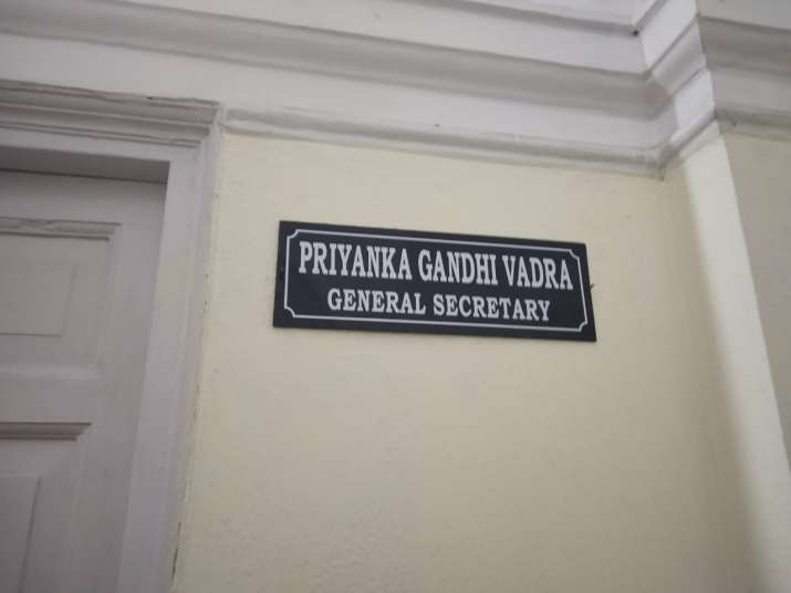 Priyanka Gandhi Vadra Name Plate in Congress Headquarter Priyanka Gandhi Vadra Name Plate in Congress Headquarter- India TV