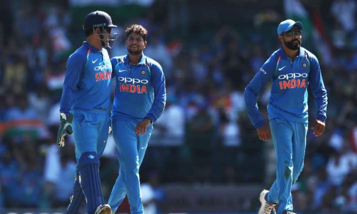 Kuldeep Yadav, MS Dhoni and Ravindra Jadeja Kuldeep Yadav, MS Dhoni and Ravindra Jadeja- India TV