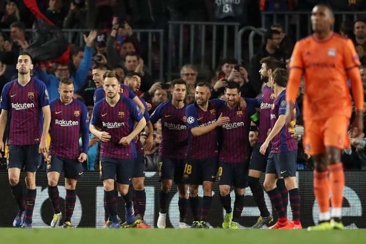 Champions League: Lionel Messi runs the show as Barcelona thrash Lyon 5-1 Champions League: Lionel Messi runs the show as Barcelona thrash Lyon 5-1- India TV