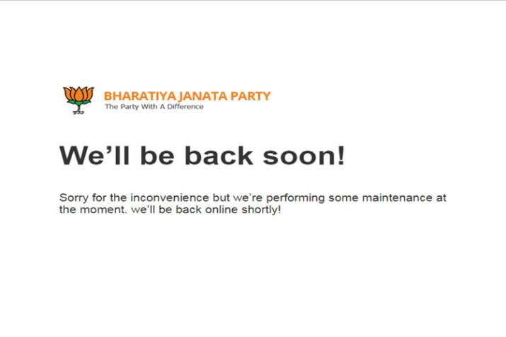 Official website of BJP hacked, taken offline Official website of BJP hacked, taken offline- India TV