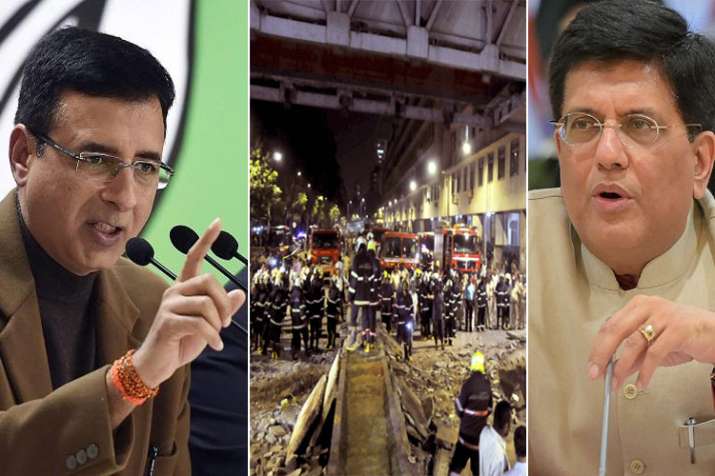 Congress seeks Piyush Goyal's resignation over Mumbai bridge collapse Congress seeks Piyush Goyal's resignation over Mumbai bridge collapse- India TV