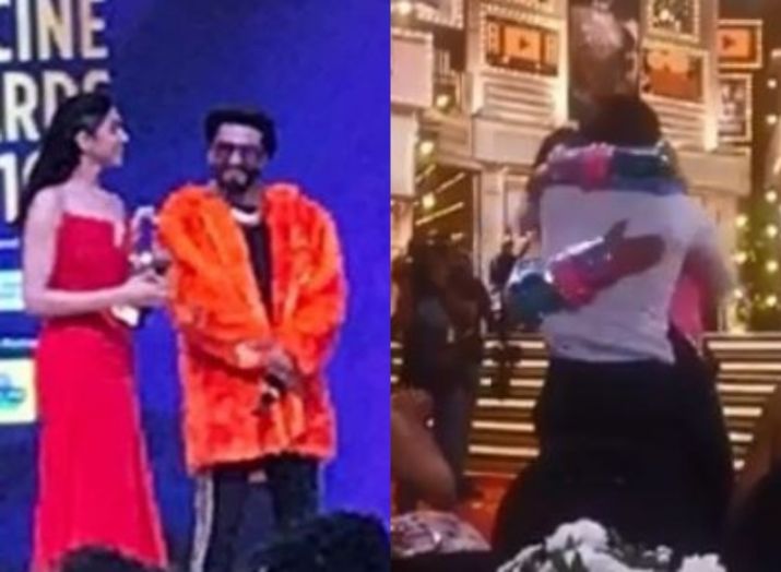Ranveer Singh hugs wife Deepika Padukone and Ranbir Kapoor Ranveer Singh hugs wife Deepika Padukone and Ranbir Kapoor- India TV