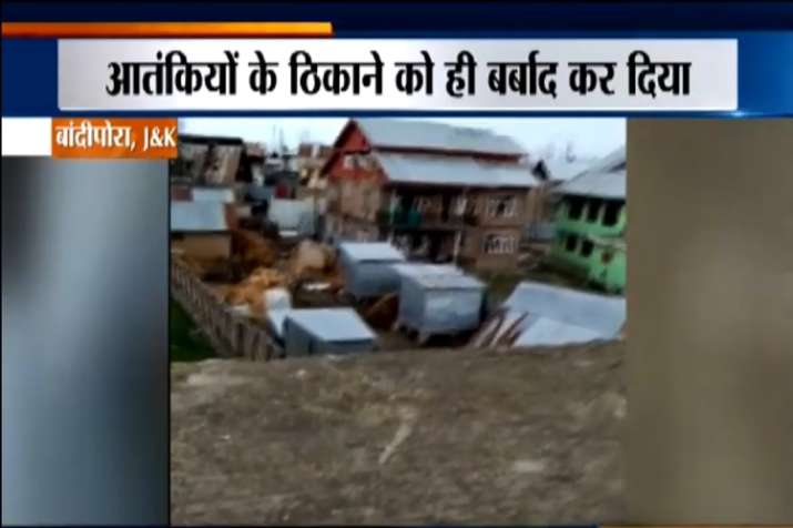 Security forces blasts a house during an encounter with... Security forces blasts a house during an encounter with...- India TV