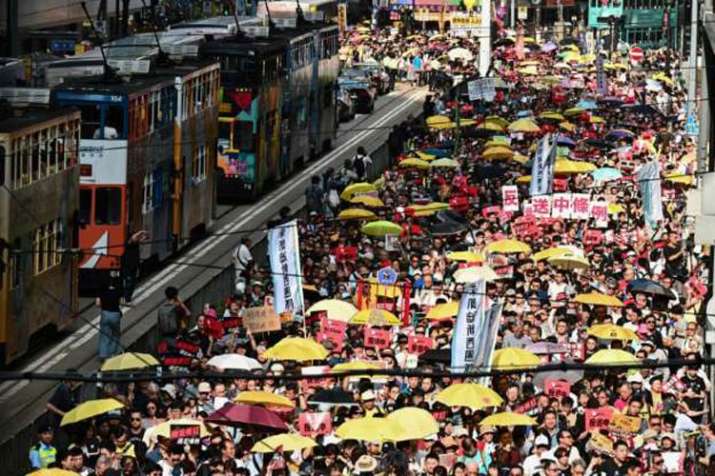 Huge protest in Hong Kong Huge protest in Hong Kong- India TV