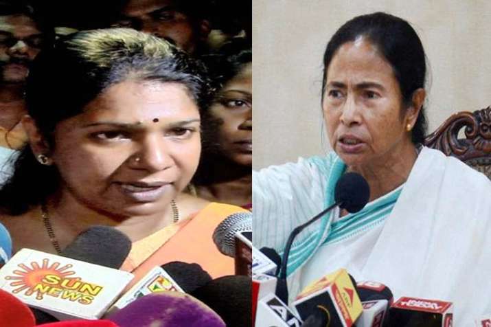 Kanimozhi and Mamta Banerjee Kanimozhi and Mamta Banerjee- India TV