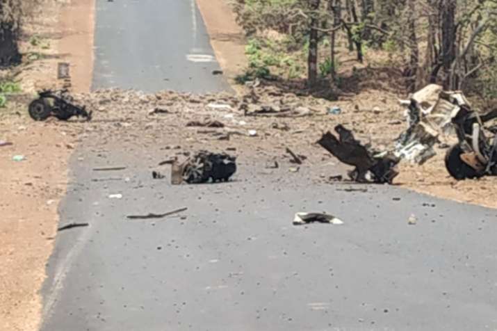 Naxals blow up police vehicle in Maharashtra's Gadchiroli | ANI Naxals blow up police vehicle in Maharashtra's Gadchiroli | ANI- India TV
