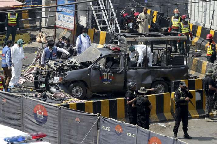 Pakistan: 8 including five policemen killed, 25 injured in suicide blast outside Data Darbar | AP Pakistan: 8 including five policemen killed, 25 injured in suicide blast outside Data Darbar | AP- India TV