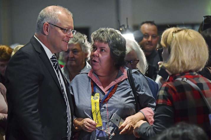 Australia PM Scott Morrison egged at election function in Albury | AP Australia PM Scott Morrison egged at election function in Albury | AP- India TV