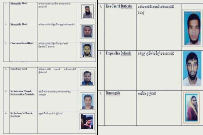 Srilankan police release names and pictures of 9... Srilankan police release names and pictures of 9...- India TV