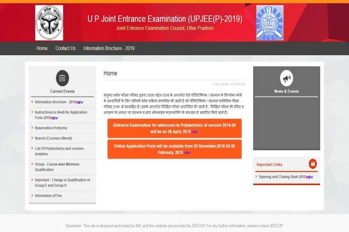 JEECUP to release UPJEE Polytechnic Result 2019 Today Check details and Latest Updates Here JEECUP to release UPJEE Polytechnic Result 2019 Today Check details and Latest Updates Here- India TV