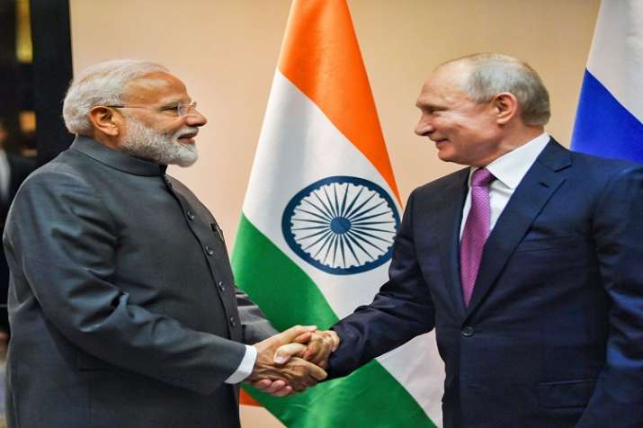 narendra modi with vladmir putin narendra modi with vladmir putin- India TV
