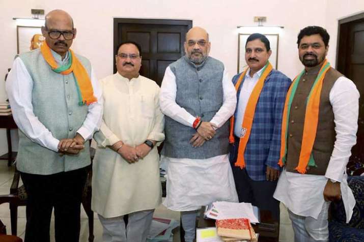 TDP Rajya Sabha MPs Y Sujana Chowdary, TG Venkatesh and... TDP Rajya Sabha MPs Y Sujana Chowdary, TG Venkatesh and...- India TV