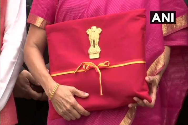 Budget 2019 finance minister nirmala sitharaman budget documents in red cloth Budget 2019 finance minister nirmala sitharaman budget documents in red cloth- India TV Paisa