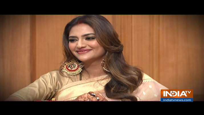 Nusrat Jahan, Mimi Chakraborty in Aap Ki Adalat Nusrat Jahan, Mimi Chakraborty in Aap Ki Adalat- India TV