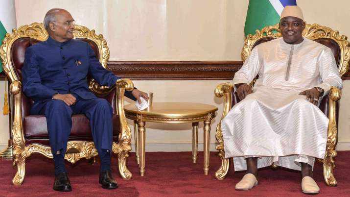 President of India Ram Nath Kovind with his Gambian... President of India Ram Nath Kovind with his Gambian...- India TV