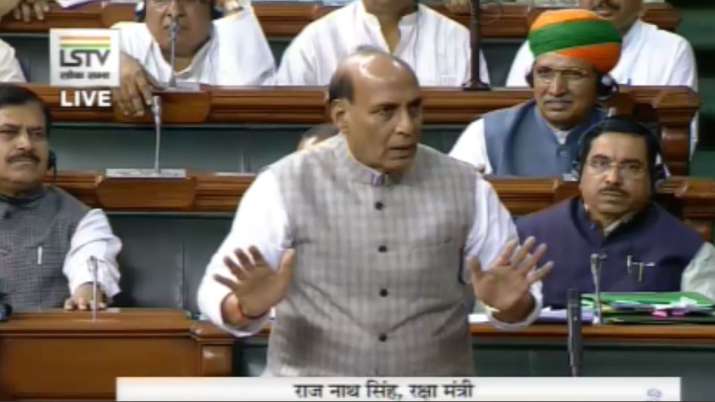 Defense Minister Rajnath Singh's Statement on Kashmir issue in Lok Sabha Defense Minister Rajnath Singh's Statement on Kashmir issue in Lok Sabha - India TV