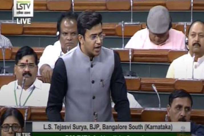 BJP MP Tejasvi Surya in Lok Sabha | Lok Sabha TV BJP MP Tejasvi Surya in Lok Sabha | Lok Sabha TV- India TV