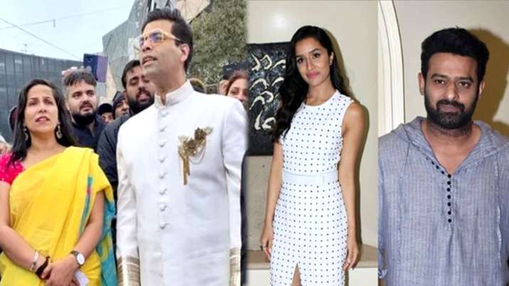 Karan Johar, Shraddha Kapoor and Prabhas Karan Johar, Shraddha Kapoor and Prabhas- India TV