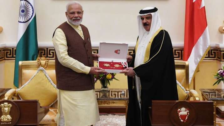 PM Narendra Modi conferred ‘The King Hamad Order of the Renaissance’ in Bahrain | Twitter PM Narendra Modi conferred ‘The King Hamad Order of the Renaissance’ in Bahrain | Twitter- India TV