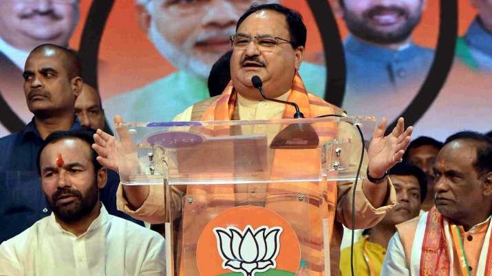 BJP Working President JP Nadda addressing at a public... BJP Working President JP Nadda addressing at a public...- India TV