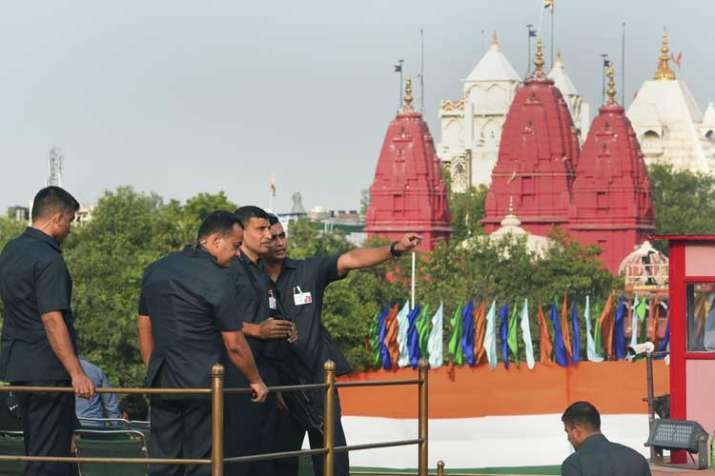 Security personnel keep vigil during a full dress... Security personnel keep vigil during a full dress...- India TV